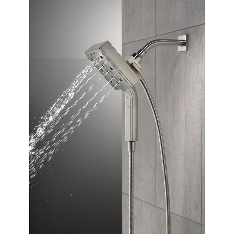 1.75 GPM Multi Function Dual Shower Head with H2Okinetic Technology, Lumicoat Stainless