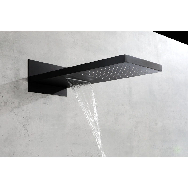 Thermostatic Complete Shower System with Rough in-Valve, Matte Black