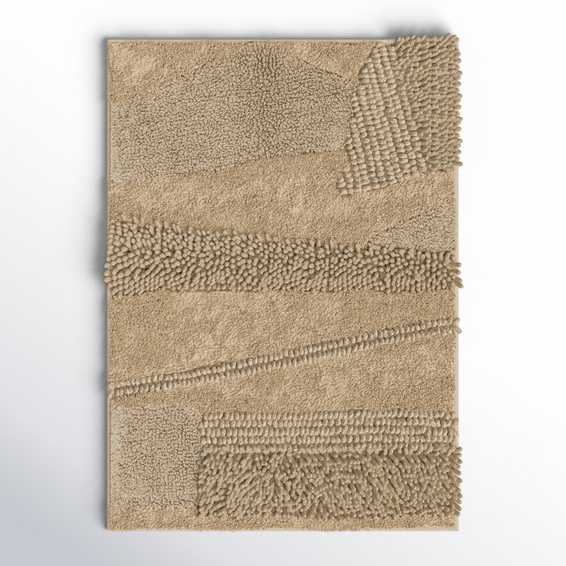 Laverne High/Low Stain/Fade Resistant Non-Slip Machine Washable Bath Mat, 17" W x 24" L, Fiesta Orchid
