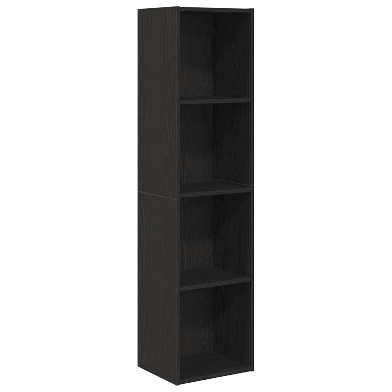 Bookcase Black Oak Engineered Wood, (4 Shelves) 143cm H x 36cm W x 30cm D