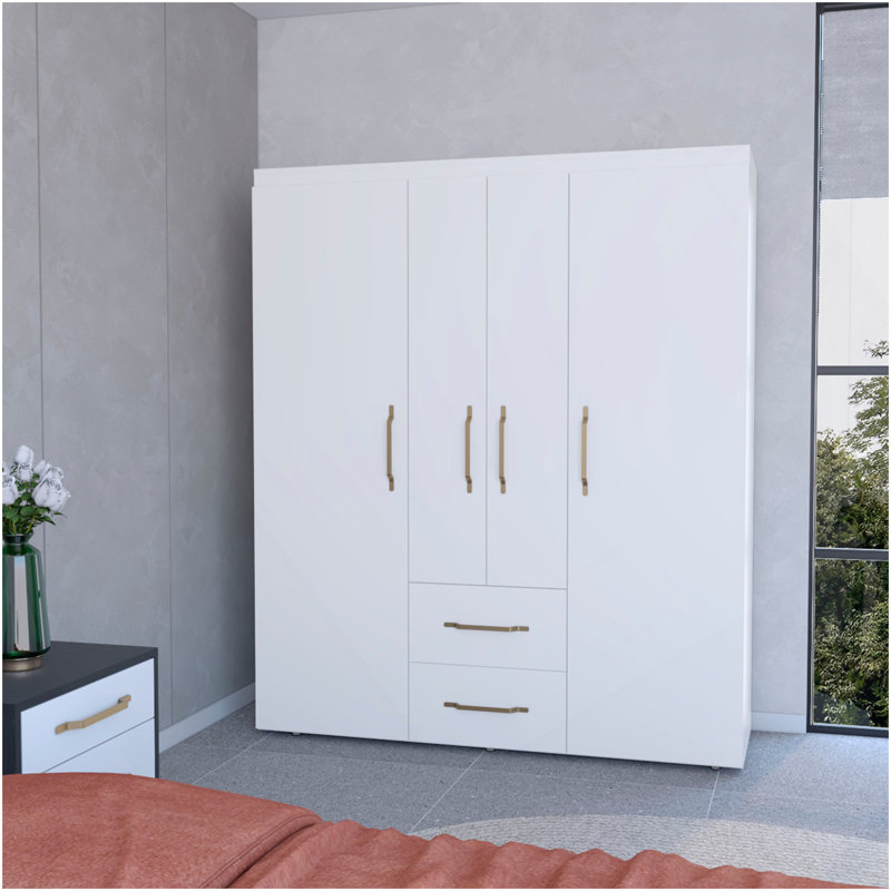 Armoire blanche 2 portes tout-en-un