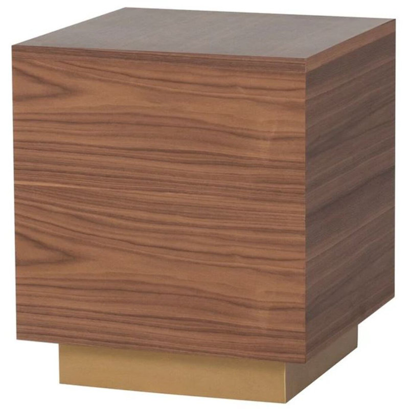 Table d'appoint en bois de chêne Miranda - table d'appoint minimaliste en acier inoxydable