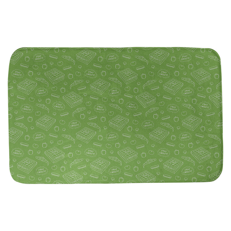 Tapis pour salle de bain Avicia, l 17 po x L 24 po, Vert