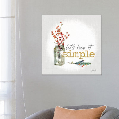 Simple Christmas 1 Piece Wrapped Canvas Painting