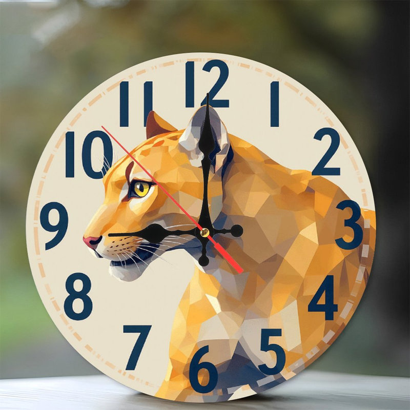 Horloge géométrique panthère