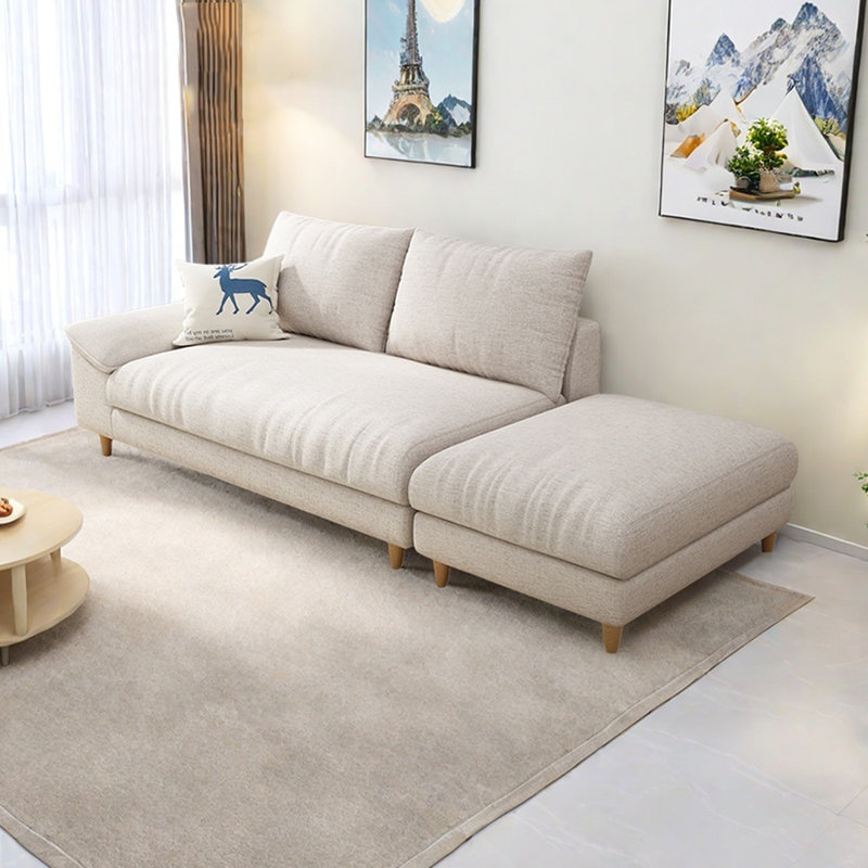 Abrianna, Orienté à gauche (vu de face), Mélange de coton beige / mélange de lin
