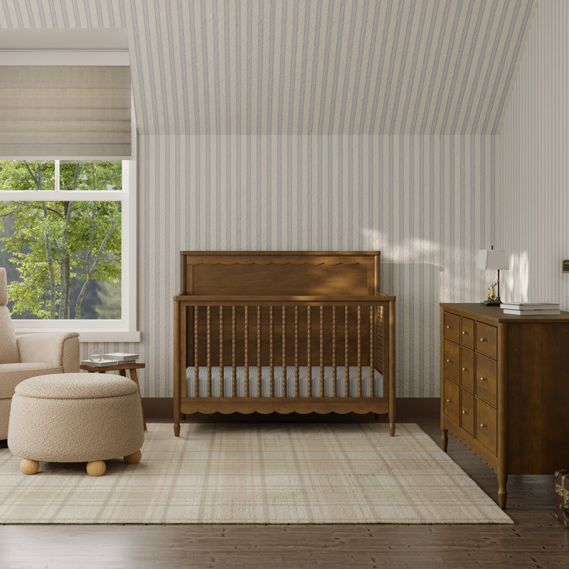AMBROSIA 4 -in-1 Convertible Crib, Natural Walnut