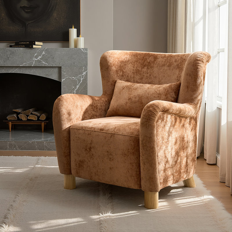 Upholstered Accent Chair, Brown