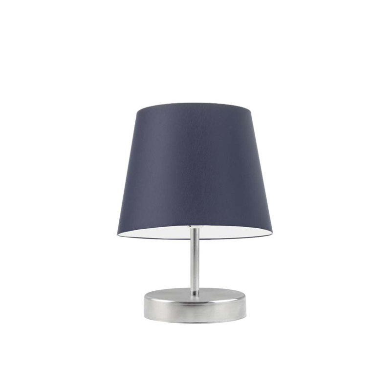Deok Metal Table Lamp, Brushed Nickel, Navy