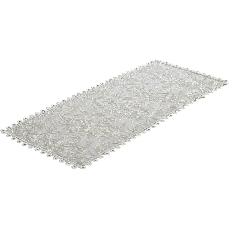 Chemin de table rectangulaire en polyester Sapphire, L 54 po x l 14 po, Blanc