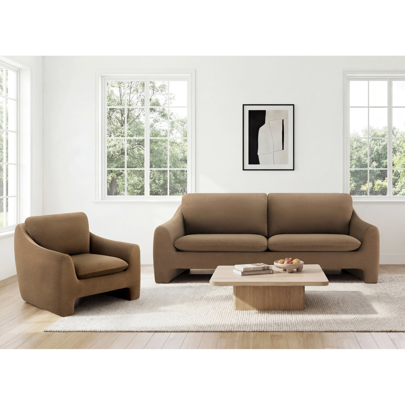 Elodie 2-Piece Living Room Set, Vesper Tabbcco