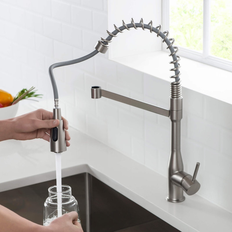 KIBI Largo Pull Down Kitchen Faucet, Brushed Nickel