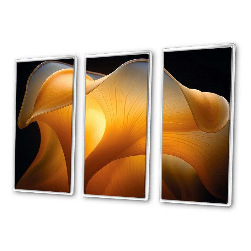 «Yellow Flower Sunlight Photo», ensemble de reproductions d'art mural, Cadre flottant blanc, H 40 po x l 60 po x P 1 po