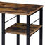 Bureau d'écriture en chêne patiné et noir patiné pour un usage productif avec tablettes