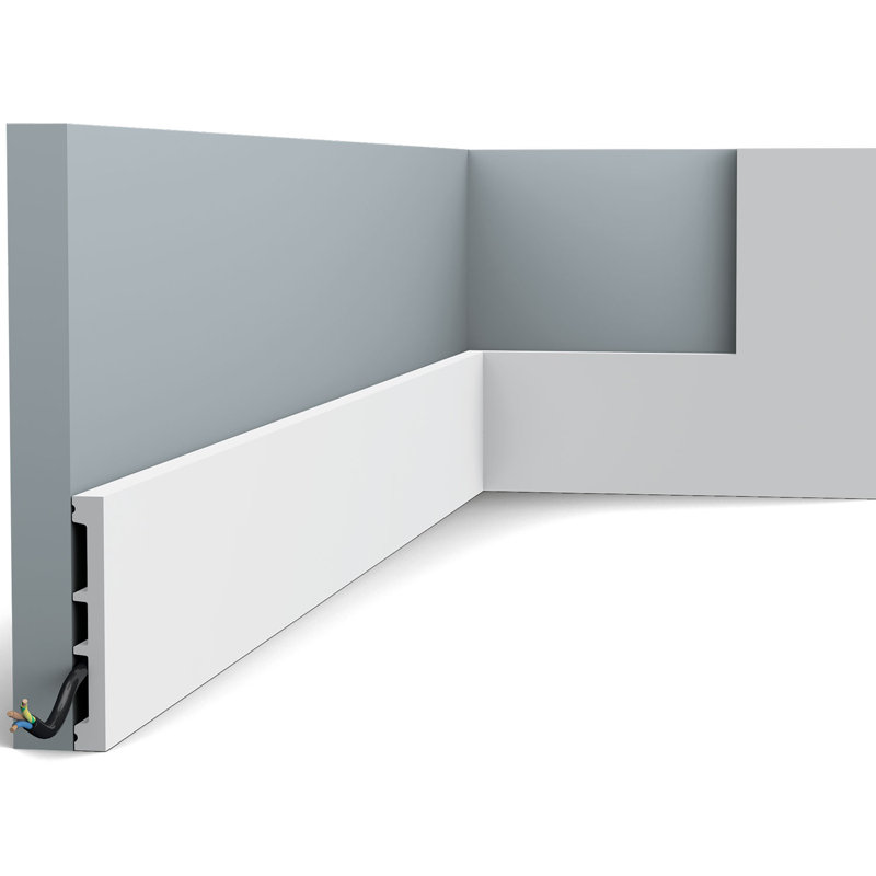 1/2 in D x 4 in W x 78-3/4 in L Primed White High Impact Polystyrene Baseboard Moulding