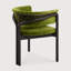 Chaise de salle à manger Volita - chêne verni - métal de couleur laiton - velours tabac-138432716-138432718