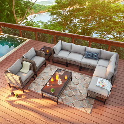 Hesse 7 - Person Modular Patio Conversation Set with Cushions