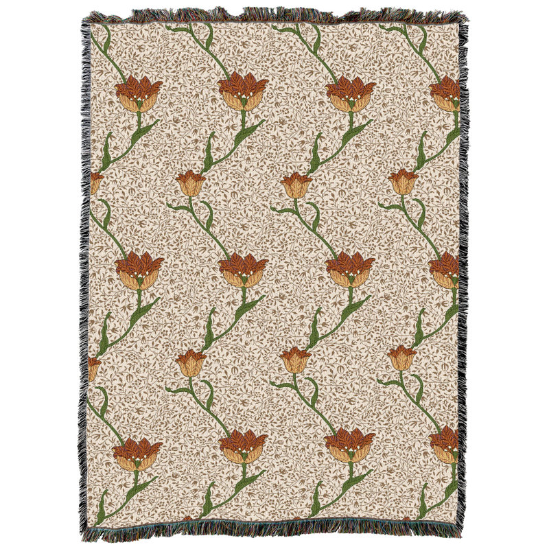 Couverture de jardin William Morris, 80" W x 60" L, Brun