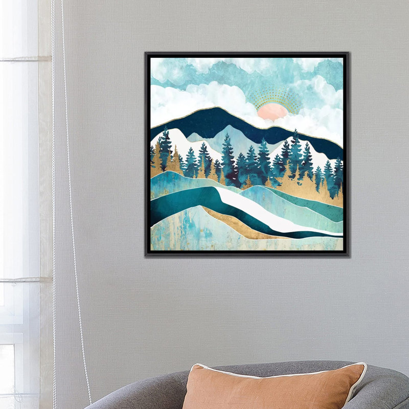 «Summer Forest», reproduction d'impression, Toile avec cadre noir patiné, Aucun mat, H 26 po x l 26 po x P 1,5 po