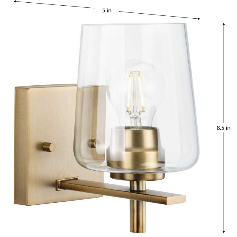Larned Dimmable Vanity Light, Vintage Brass