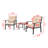 3-Piece Metal Patio Conversation Set With Beige Cushions