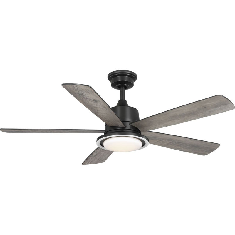 52'' Ceiling Fan with LED Lights, Matte Black/Rustic Charcoal
