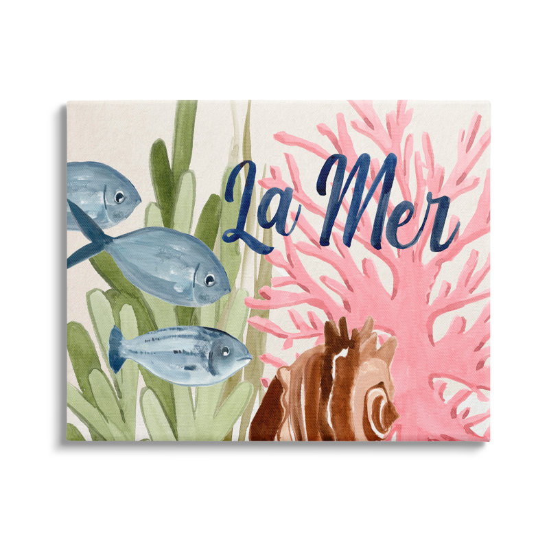 Poissons peu profonds La Mer, Plaque murale, H 40 po x l 40 po x P 1,5 po