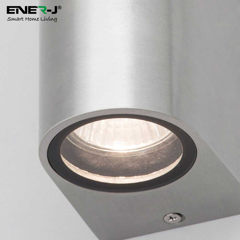 Up-Down GU10 Fitting Wall Light Housing, IP44 Up/Down Outdoor Wall Light (max 35Wx2), Silver