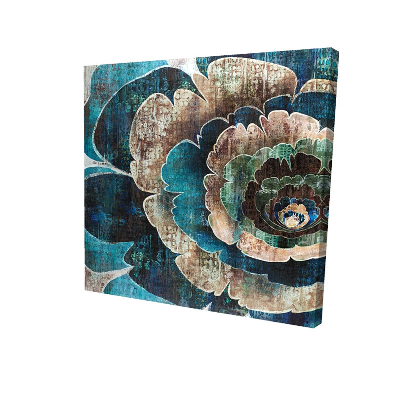Montage de fleurs bleues - Toile de fleurs rétro pour la décoration intérieure