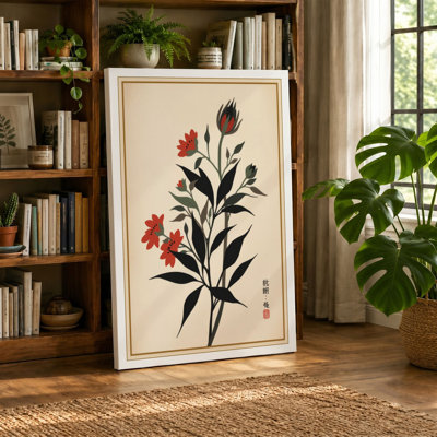 Flowering Stem Study Botanical - Wrapped Canvas