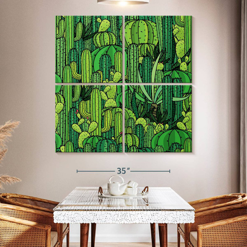 Motif de cactus vert Harnek, H 50 po x l 50 po