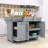 Rolling Kitchen Island with Drop Leaf, Trash Can Cabinet, Pull-Out Cabinet and Power Outlet-2030906902
