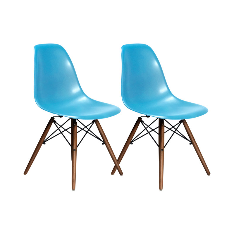 Jordan 16.5'' H Side Chair, Blue, Walnut