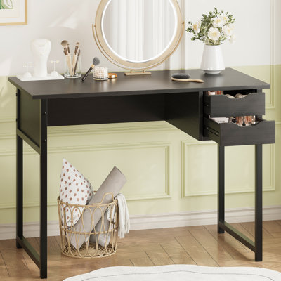 Petit bureau d'ordinateur avec bureau à tiroirs pour petits espaces, bureau d'écriture pour bureau de 39,4 pouces, bureau d'ordinateur de style moderne simple pour chambre à coucher