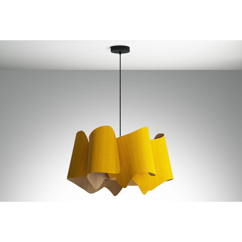 Luminaire suspendu unique à 1 lumière Camila, Jaune