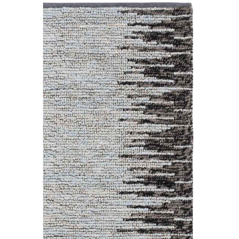 Tapis abstrait en jute / laine tissé à la main Simeko, Tapis de couloir 2 pi 3 po x 8 pi