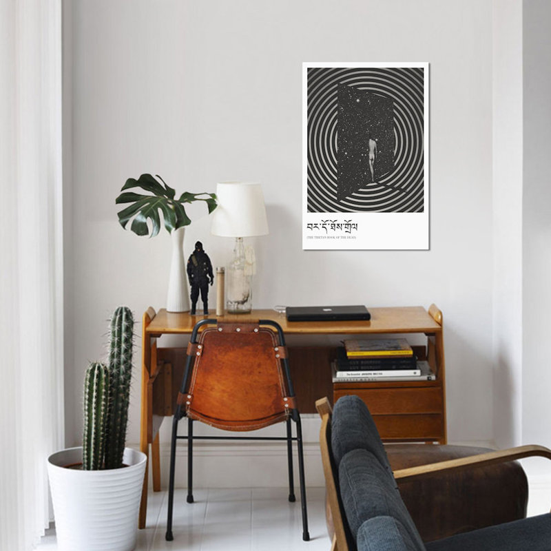 « tibétain book of the dead », reproduction d’impression sur toile, H 12 po x l 8 po x P 0,75 po
