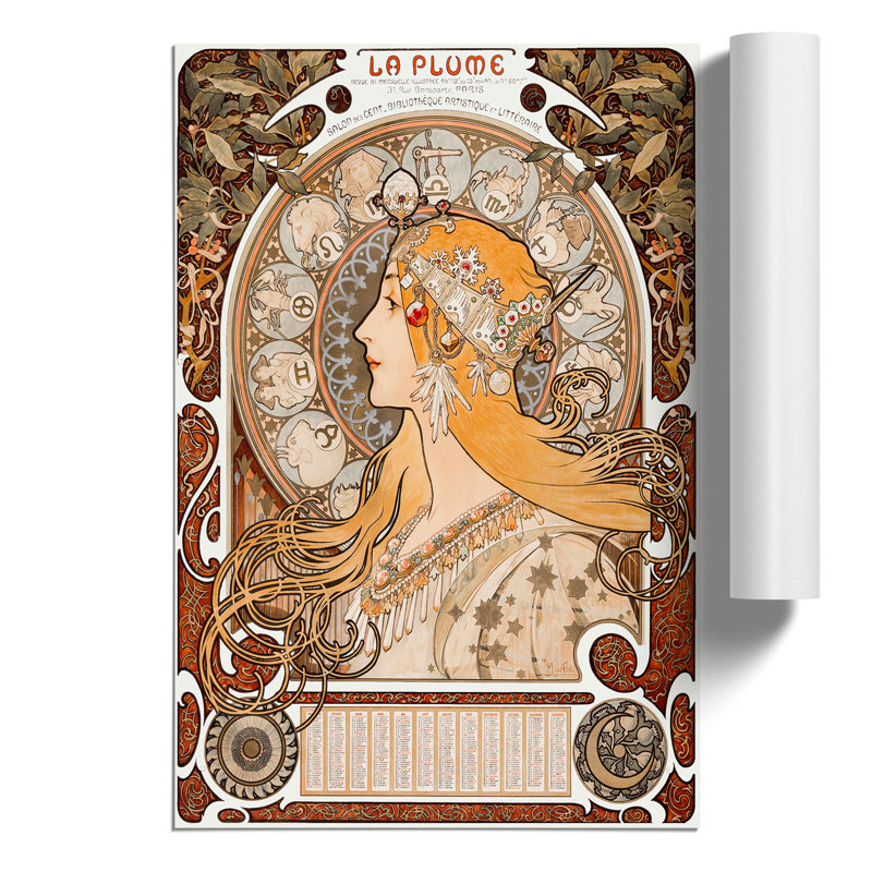 The Zodiac by Alphonse Mucha - Frameless Print, 30cm H x 21cm W x 0.1cm D
