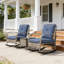 Ensemble de balcon, 3 pièces de mobilier de patio en osier-457519