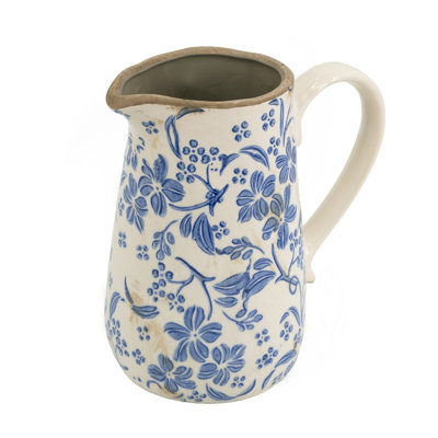 6.3X4.5X7.1" Ceramic Pitcher Vase With Handle