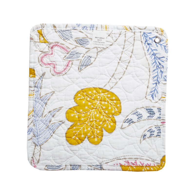 Courtepointe réversible en coton Brie Hayley, Flamant rose, Courtepointe double/grand