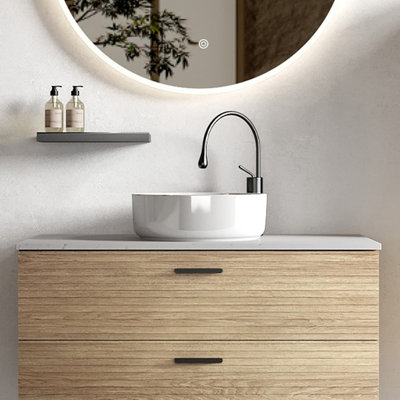 15.5'' Integrated Ceramic Basin In White