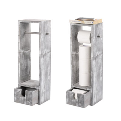 Porte-papier hygiénique sur pied en bois