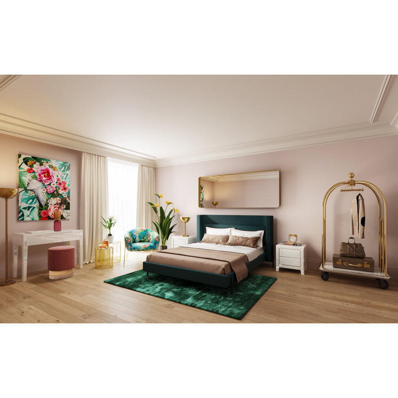 Rectangle Mirror Curve Brass, 200cm H x 70cm W, Brass