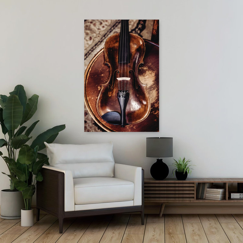 «Well-Aged Violin», art abstrait rétro, H 36 po x l 24 po
