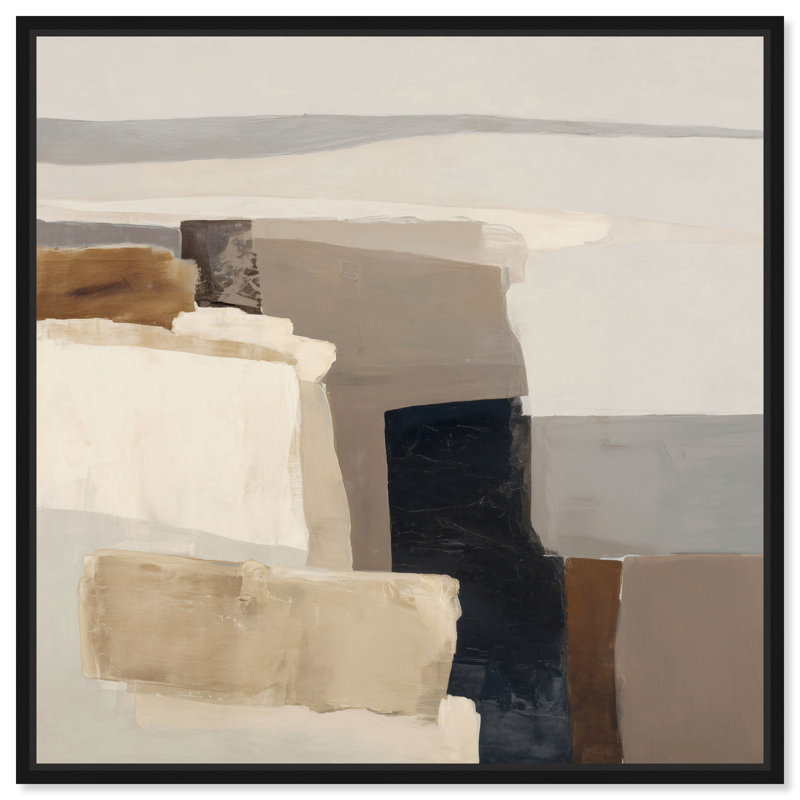 «Stone Layers I», impression sur toile encadrée par Art Remedy, cadre noir, 16 x 16, 17"H x 17"W, Black Frame