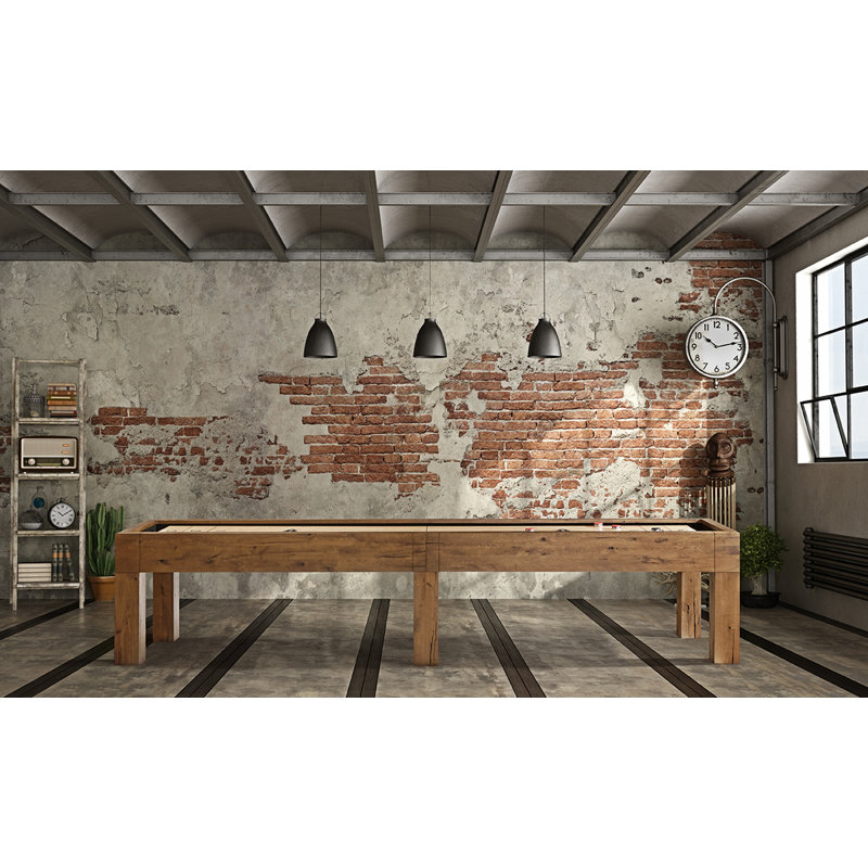 Parsons 12' Natural Dry Oak Shuffleboard 1 piece playfield with Professional Installation, 12'