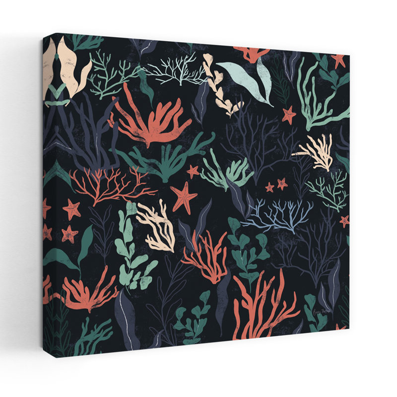 Motif de récif côtier, étoile de mer, art côtier, H 24 po x l 24 po