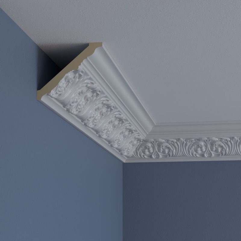 Marcella Dentil Crown Moulding in White Urethane