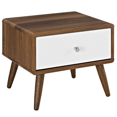 1 - Drawer Nightstand in Brown/White by BSD National Supplies